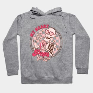 My Heart Pops For You Retro Skeleton Funny Hoodie